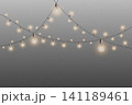 Illuminating glowing string lights creating a festive and celebratory atmosphere 141189461
