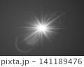 Bright sunburst effect creating a glowing optical flare 141189476