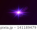 Purple light starburst effect creating radial beams and bokeh on an abstract background 141189479