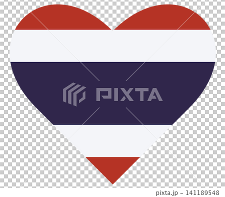 Flag of Thailand isolated in heart shape. Flag of Thailand isolated in heart shape. 141189548