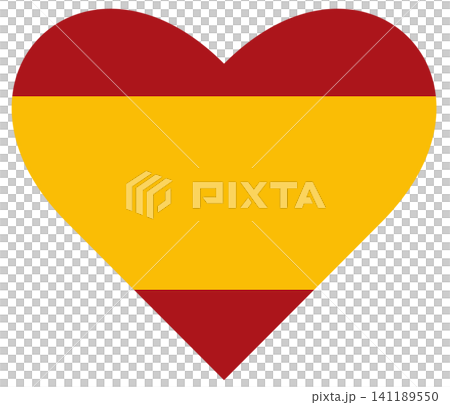 Spain civil flag in heart shape isolated. Civil flag of Spain in heart, love symbol. Spain civil flag in heart shape isolated. Civil flag of Spain in heart, love symbol. 141189550