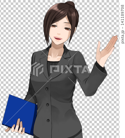 身著西裝的女士指路的插圖(01) 身著西裝的女士指路的插圖(01) 141189708