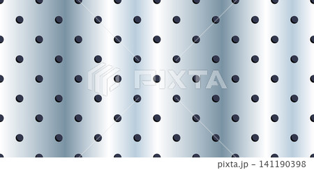 Metal background gradient and hole wall perforated with realistic texture plate. Black vector hexagon and circle copper purple with pattern frame bar. Pegboard sheet iron and dot car aluminium. 141190398