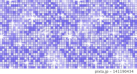 Background glitter violet mirror seamless pattern for a disco ball texture with sparkling backdrop. Disco purple sequin glam pink party girl luxury shimmer nightclub dj unicorn vector ball. Background glitter violet mirror seamless pattern for a disco ball texture with sparkling backdrop. Disco purple sequin glam pink party girl luxury shimmer nightclub dj unicorn vector ball. 141190434