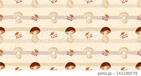Striped seamless line pattern with autumn leaves and leaf motifs for a cover background. This organic vegetable and maple design uses gingham and vintage graphic elements in a linear. Striped seamless line pattern with autumn leaves and leaf motifs for a cover background. This organic vegetable and maple design uses gingham and vintage graphic elements in a linear. 141190578