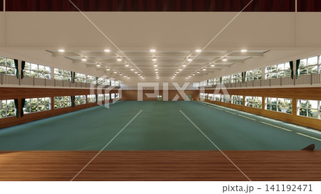 避難所設営前の学校体育館 広い屋内空間 防災・災害対策イメージ 3Dイラスト 避難所設営前の学校体育館 広い屋内空間 防災・災害対策イメージ 3Dイラスト 141192471