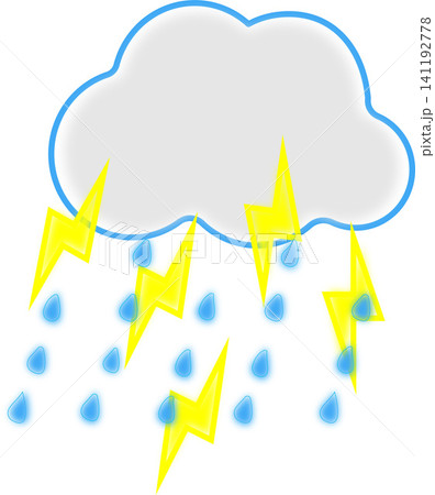 雷雨の天気マークアイコン 雷雨の天気マークアイコン 141192778