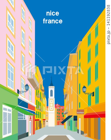 ニース　nice　旧市街　vieille ville　フランス　街並み 141192838
