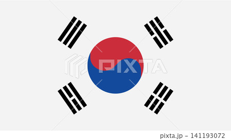 South Korea Waving National Flag Background Looping Animation 141193072