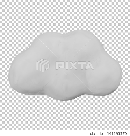 3DCG黏土雲朵。可愛的雲朵印章圖示。兒童裝飾材料。 3DCG黏土雲朵。可愛的雲朵印章圖示。兒童裝飾材料。 141193570