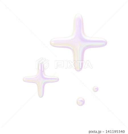 ゆめかわいい3Dイラストオーロラ素材 キラキラ ゆめかわいい3Dイラストオーロラ素材 キラキラ 141195340