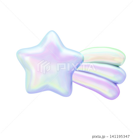 ゆめかわいい3Dイラストオーロラ素材 流れ星 ゆめかわいい3Dイラストオーロラ素材 流れ星 141195347