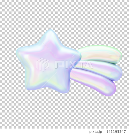 ゆめかわいい3Dイラストオーロラ素材 流れ星 ゆめかわいい3Dイラストオーロラ素材 流れ星 141195347