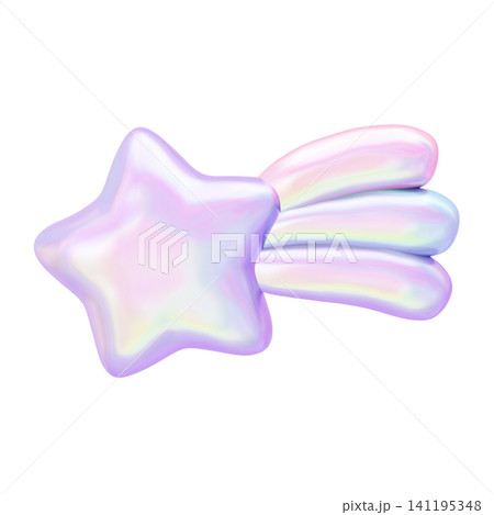 ゆめかわいい3Dイラストオーロラ素材 流れ星 ゆめかわいい3Dイラストオーロラ素材 流れ星 141195348