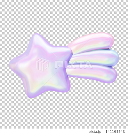 ゆめかわいい3Dイラストオーロラ素材 流れ星 ゆめかわいい3Dイラストオーロラ素材 流れ星 141195348