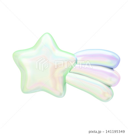 ゆめかわいい3Dイラストオーロラ素材 流れ星 ゆめかわいい3Dイラストオーロラ素材 流れ星 141195349