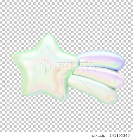 ゆめかわいい3Dイラストオーロラ素材 流れ星 ゆめかわいい3Dイラストオーロラ素材 流れ星 141195349