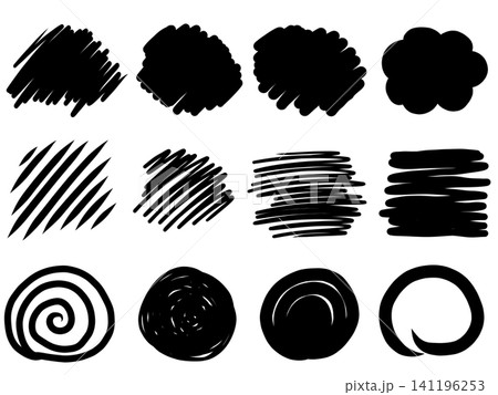 ペンでラフに塗った風のイラスト素材 ペンでラフに塗った風のイラスト素材 141196253