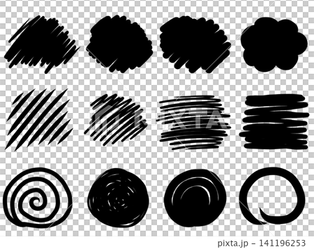 ペンでラフに塗った風のイラスト素材 ペンでラフに塗った風のイラスト素材 141196253