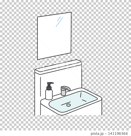 シンプルな洗面台・洗面所のイラスト シンプルな洗面台・洗面所のイラスト 141196368