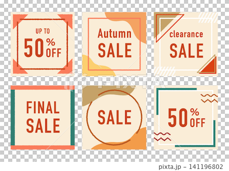 Sales banner and social media post template set (autumn colors) Sales banner and social media post template set (autumn colors) 141196802