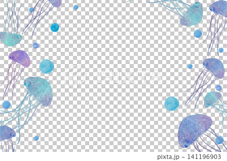涼しいクラゲの夏の背景イラスト 涼しいクラゲの夏の背景イラスト 141196903