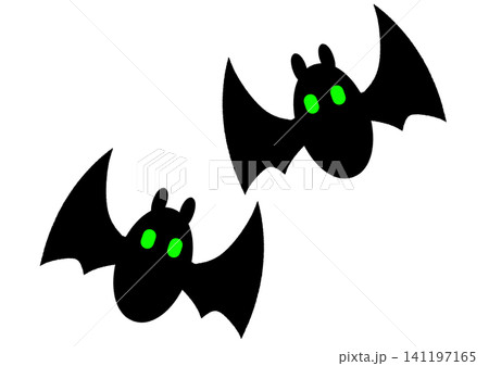ハロウィンの可愛いコウモリのイラスト素材 ハロウィンの可愛いコウモリのイラスト素材 141197165