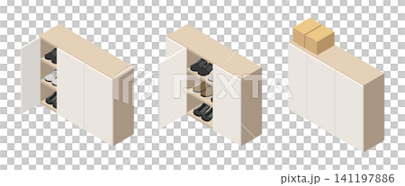 Illustration of a stylish office shoe locker with a door. Illustration of a stylish office shoe locker with a door. 141197886