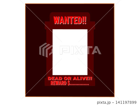 Wanted Dead or Alive Poster Template with Red Text on Dark Brown Background 141197899
