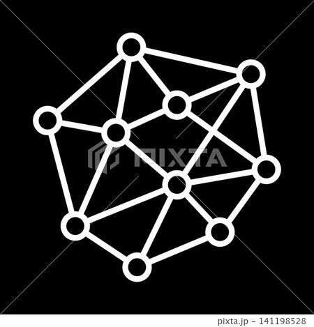 テクノロジーやデータをイメージした幾何学的なネットワークのベクターアイコン テクノロジーやデータをイメージした幾何学的なネットワークのベクターアイコン 141198528
