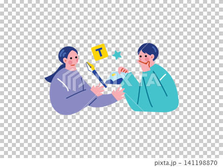 話し合うビジネスパーソンのイラスト 話し合うビジネスパーソンのイラスト 141198870