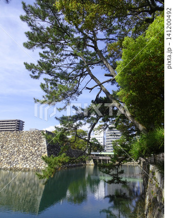 高松城跡(玉藻城跡・玉藻公園)の天守台と鞘橋_香川県高松市 高松城跡(玉藻城跡・玉藻公園)の天守台と鞘橋_香川県高松市 141200492