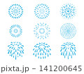 青い花火のセット　シンプルイラスト 141200645