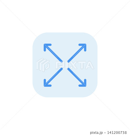 Maximize icon for enlarging window to full screen. Square with outward arrows symbol for application control. Icon design flat style Maximize icon for enlarging window to full screen. Square with outward arrows symbol for application control. Icon design flat style 141200738