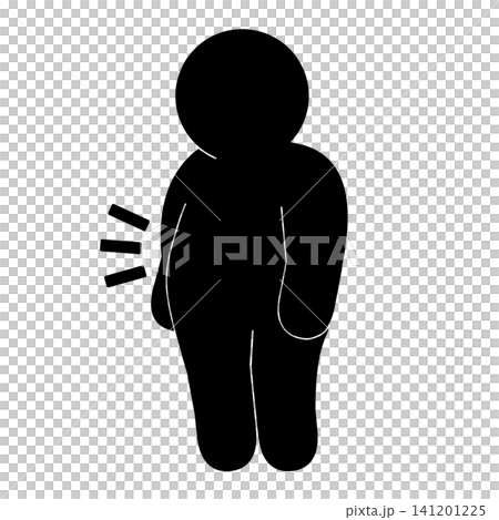 A simple pictogram of an obese person. 141201225