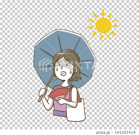 Woman holding a parasol (or fan) Woman holding a parasol (or fan) 141201419