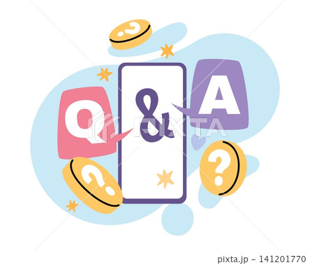 Q and A. Speech bubbles, question and answer symbols, online help, customer support, faq service, knowledge base, problem solving, business services feedback vector cartoon isolated concept Q and A. Speech bubbles, question and answer symbols, online help, customer support, faq service, knowledge base, problem solving, business services feedback vector cartoon isolated concept 141201770