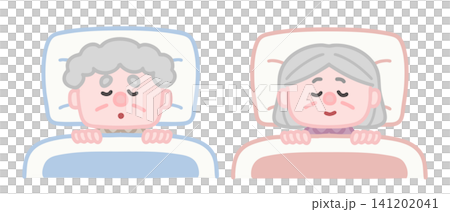 An elderly man and woman sleeping An elderly man and woman sleeping 141202041