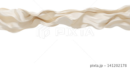 Luxury pearl fabric flowing with weave texture isolated on white background with copy space 3D render Luxury pearl fabric flowing with weave texture isolated on white background with copy space 3D render 141202178