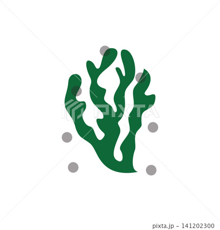seaweed simple concept modern ocean plant design illustration template 141202300