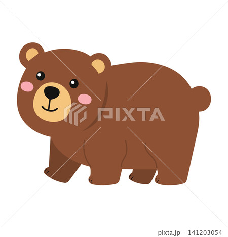 Friendly Brown Bear Standing and Smiling Friendly Brown Bear Standing and Smiling 141203054