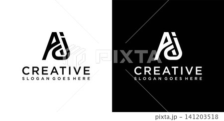 AJ or JA initial letter logo design vector concept 141203518