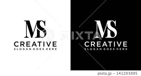 MS or SM initial letter logo design vector 141203895