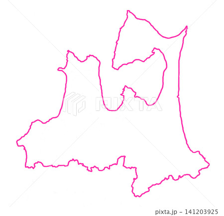 青森県 白地図 赤色枠線 青森県 白地図 赤色枠線 141203925