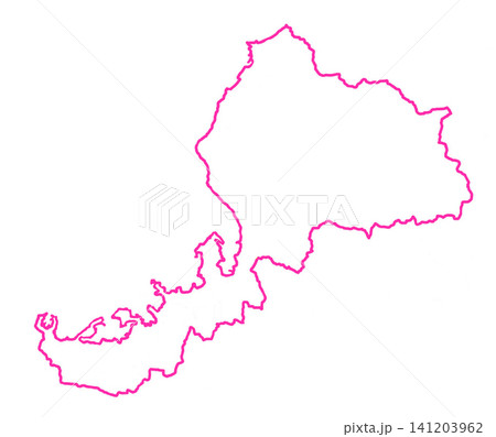 福井県 白地図 赤色枠線 福井県 白地図 赤色枠線 141203962