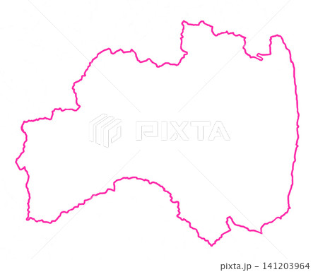 福島県 白地図 赤色枠線 福島県 白地図 赤色枠線 141203964