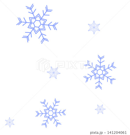 薄い青色の二種類の雪の結晶のイラスト 薄い青色の二種類の雪の結晶のイラスト 141204061