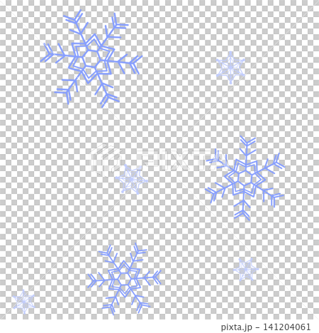 薄い青色の二種類の雪の結晶のイラスト 薄い青色の二種類の雪の結晶のイラスト 141204061