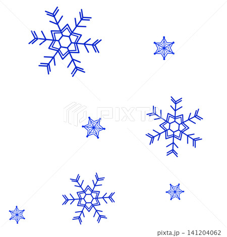 青色の二種類の雪の結晶のイラスト 青色の二種類の雪の結晶のイラスト 141204062