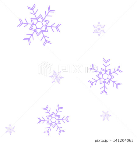 薄い紫色の二種類の雪の結晶のイラスト 薄い紫色の二種類の雪の結晶のイラスト 141204063